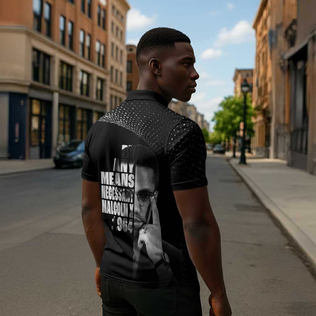 Malcolm X El-Hajj Malik El-Shabazz Zipper Polo Shirt By Any Means Necessary