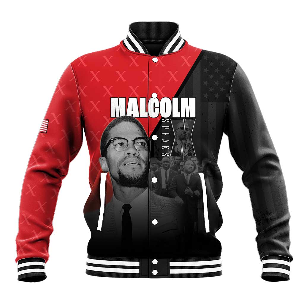 Malcolm X Speaks Baseball Jacket Legacy of the Civil Rights Leaders - African Pride
