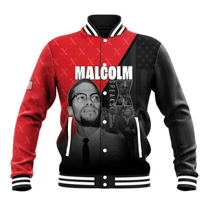 Malcolm X Speaks Baseball Jacket Legacy of the Civil Rights Leaders - African Pride