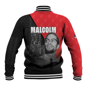 Malcolm X Speaks Baseball Jacket Legacy of the Civil Rights Leaders - African Pride