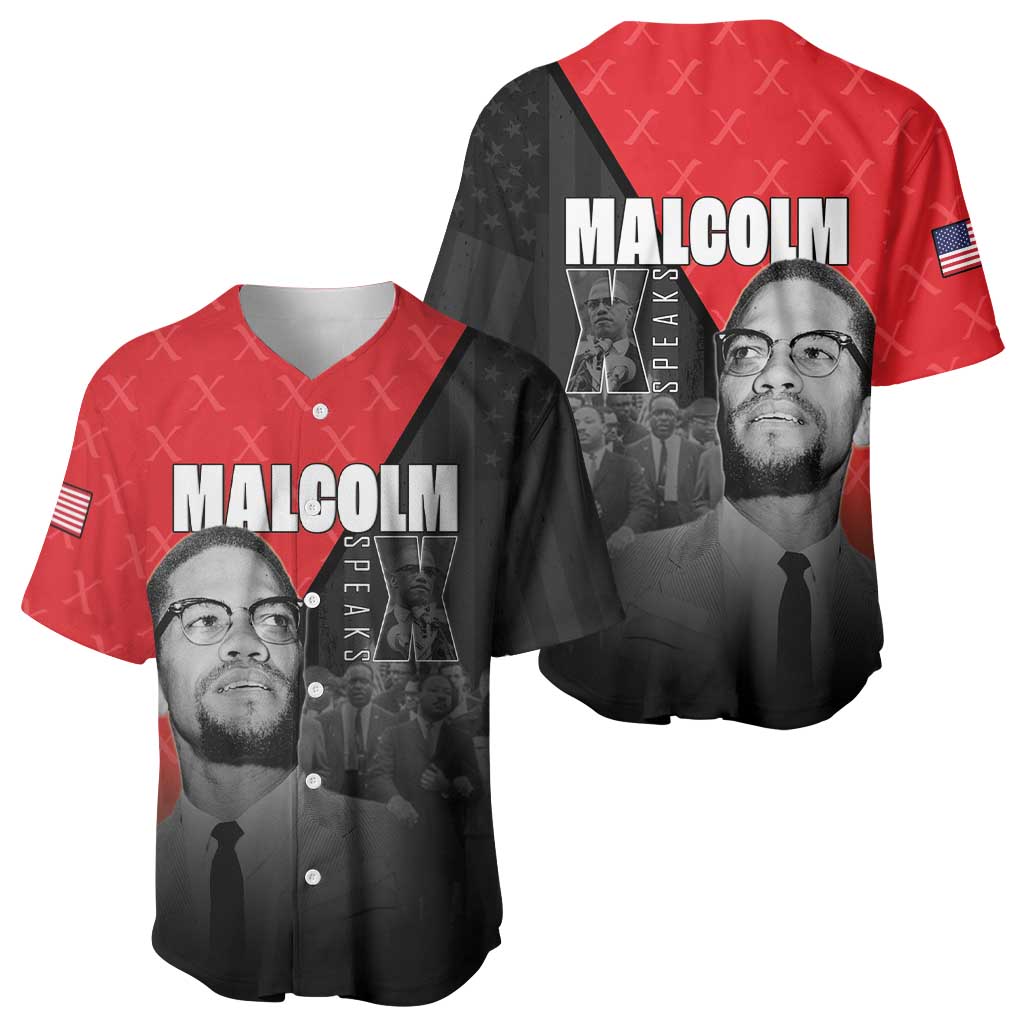 Malcolm X Speaks Baseball Jersey Legacy of the Civil Rights Leaders LT15