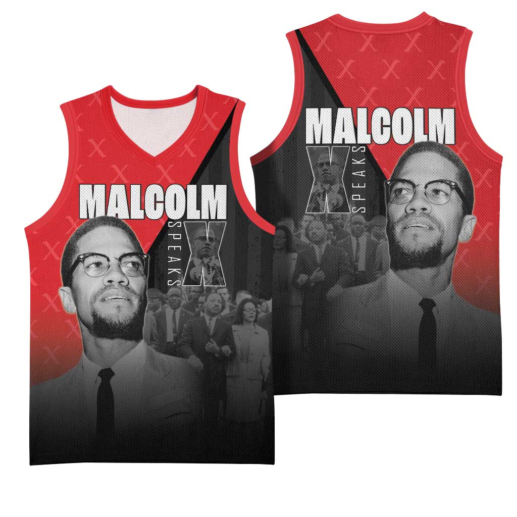 Malcolm X Speaks Basketball Jersey Legacy of the Civil Rights Leaders - African Pride