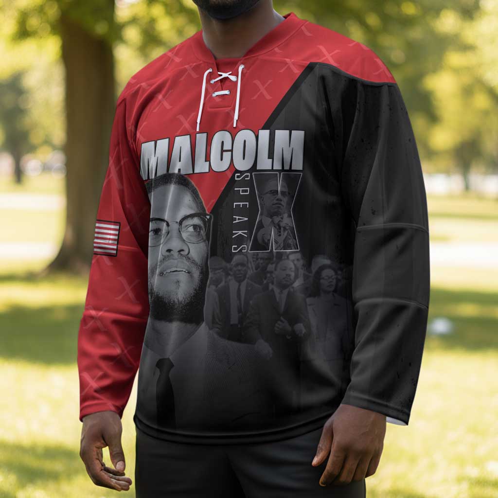 African America Heroes Hockey Jersey Malcolm X Speaks