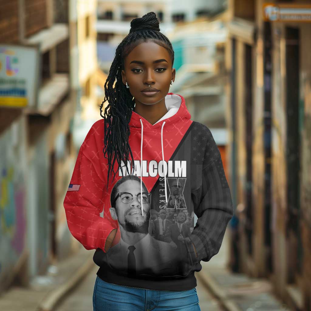 Malcolm X Speaks Hoodie Legacy of the Civil Rights Leaders - African Pride