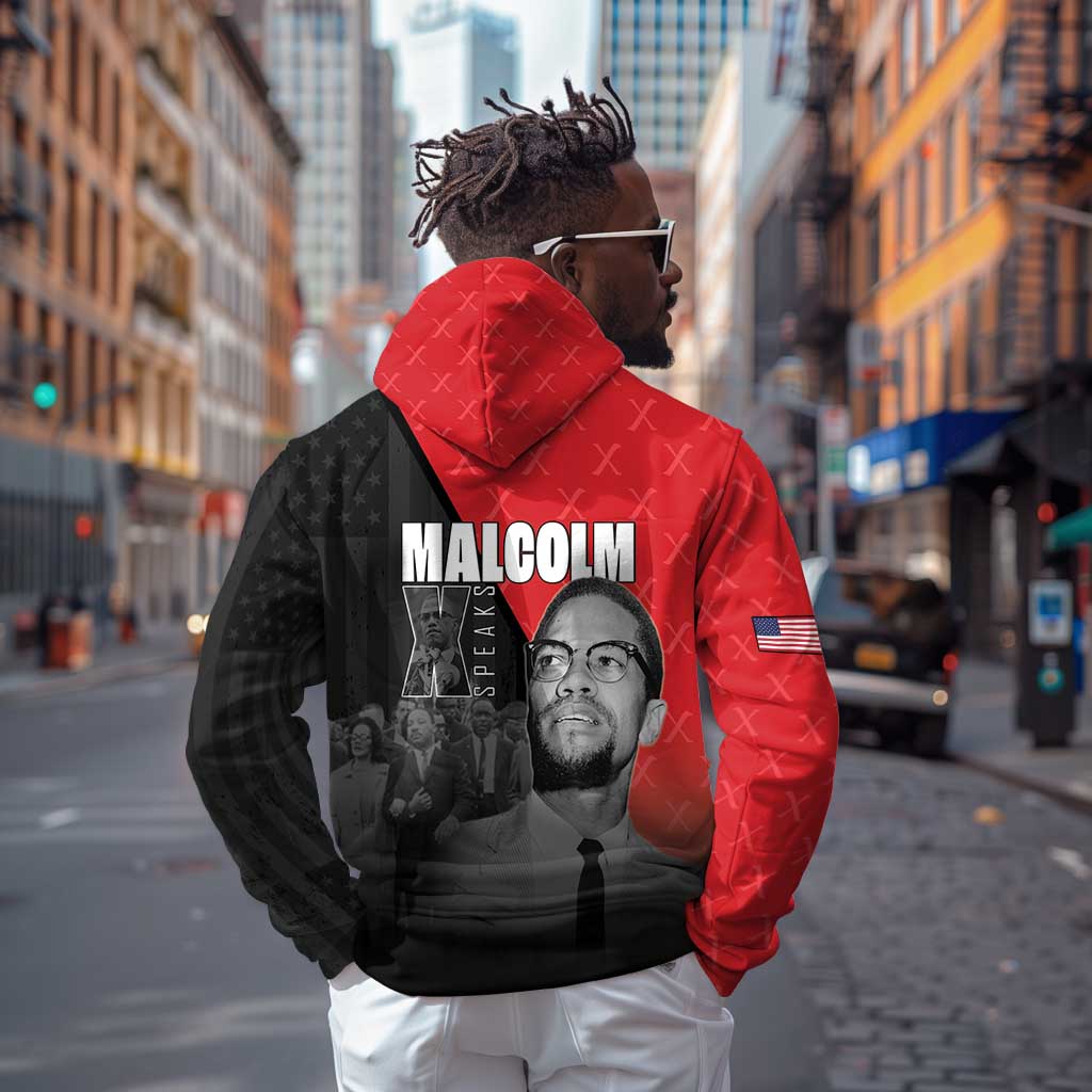 Malcolm X Speaks Hoodie Legacy of the Civil Rights Leaders - African Pride