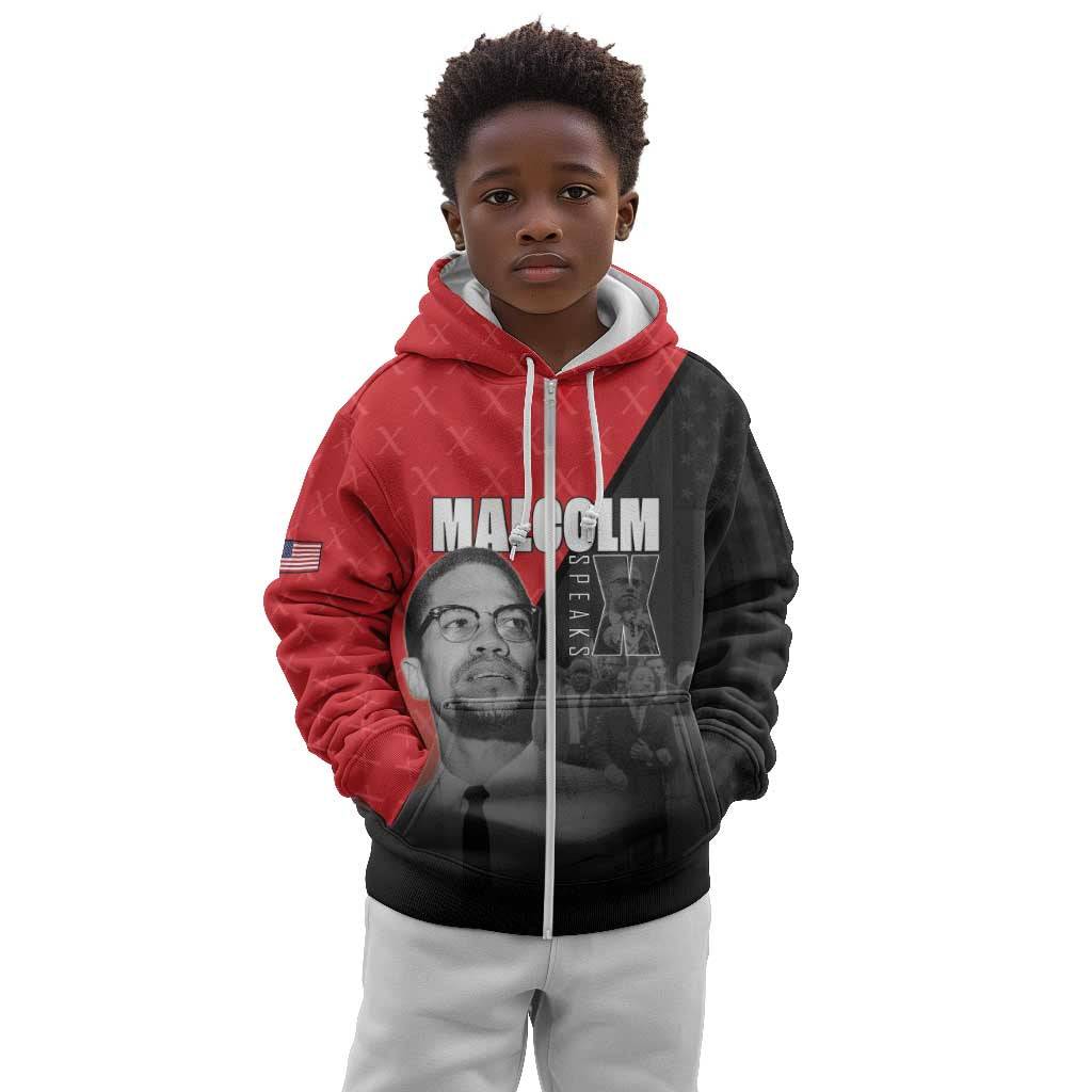 Malcolm X Speaks Kid Hoodie Legacy of the Civil Rights Leaders - African Pride