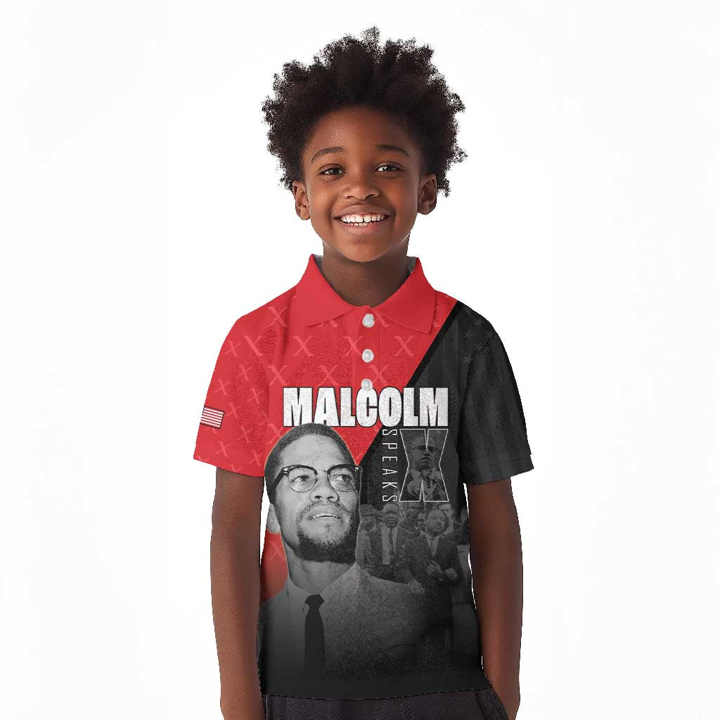 Malcolm X Speaks Kid Polo Shirt Legacy of the Civil Rights Leaders - African Pride
