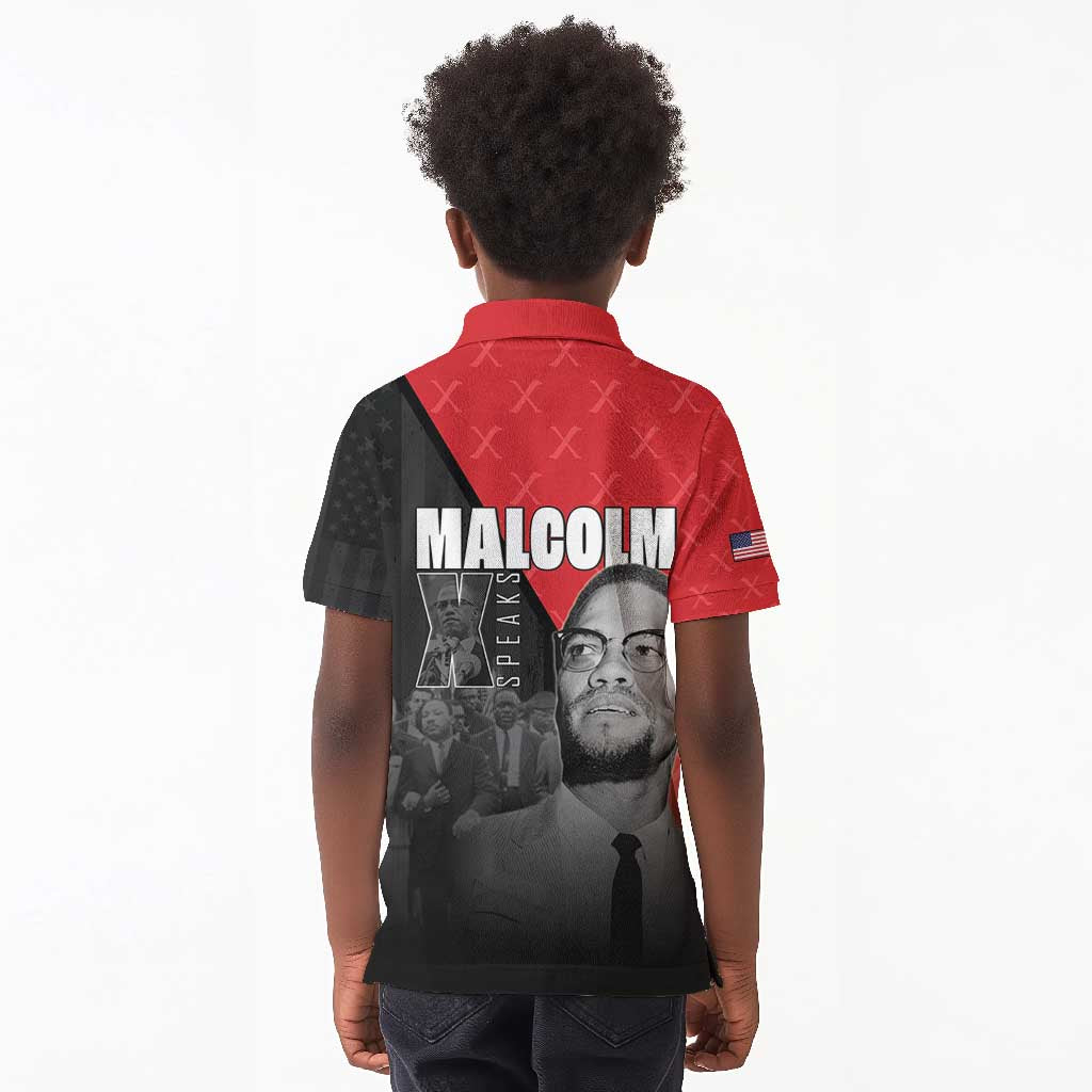 Malcolm X Speaks Kid Polo Shirt Legacy of the Civil Rights Leaders - African Pride