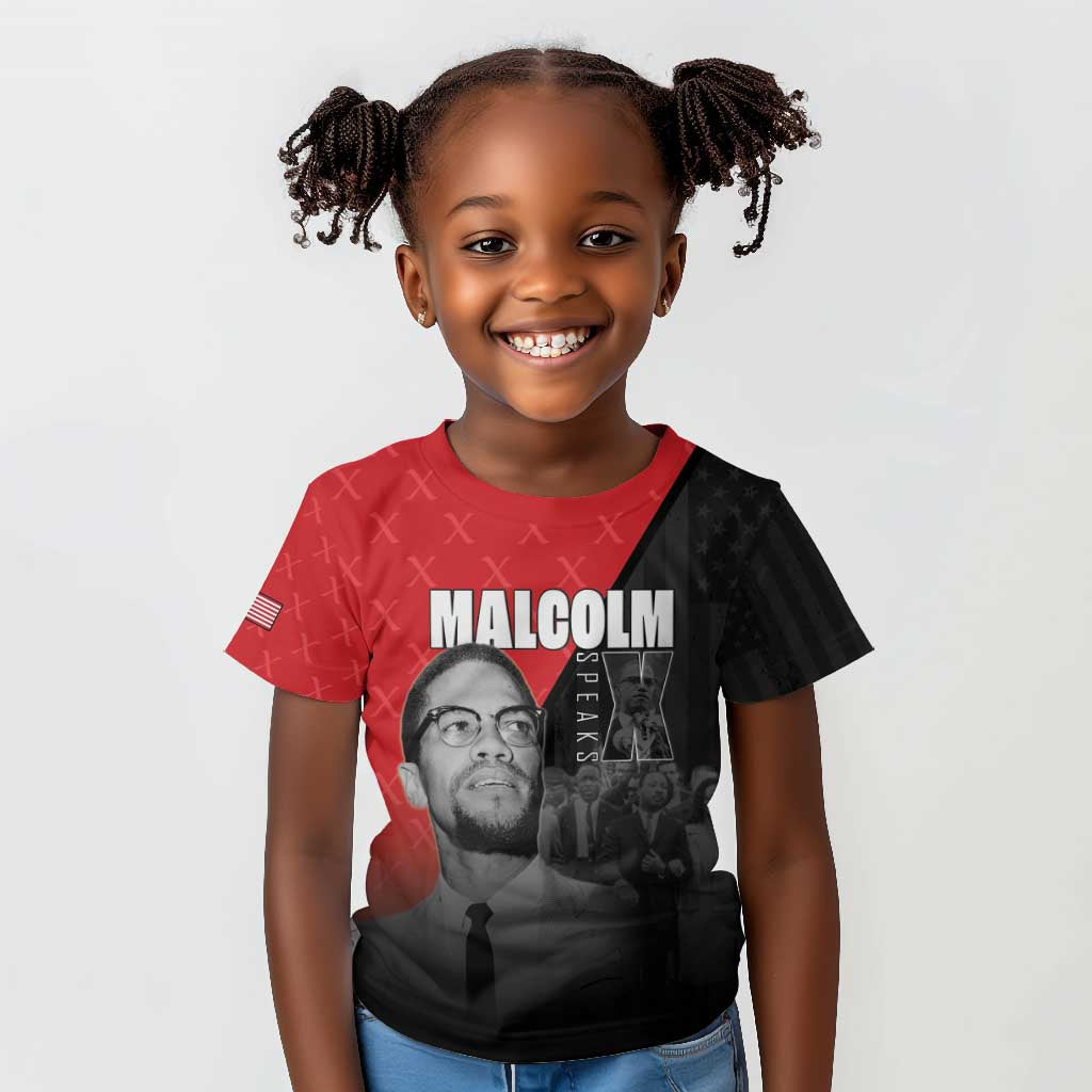 Malcolm X Speaks Kid T shirt Legacy of the Civil Rights Leaders - African Pride