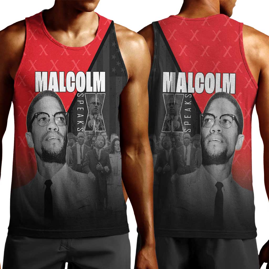 Malcolm X Speaks Men Tank Top Legacy of the Civil Rights Leaders - African Pride