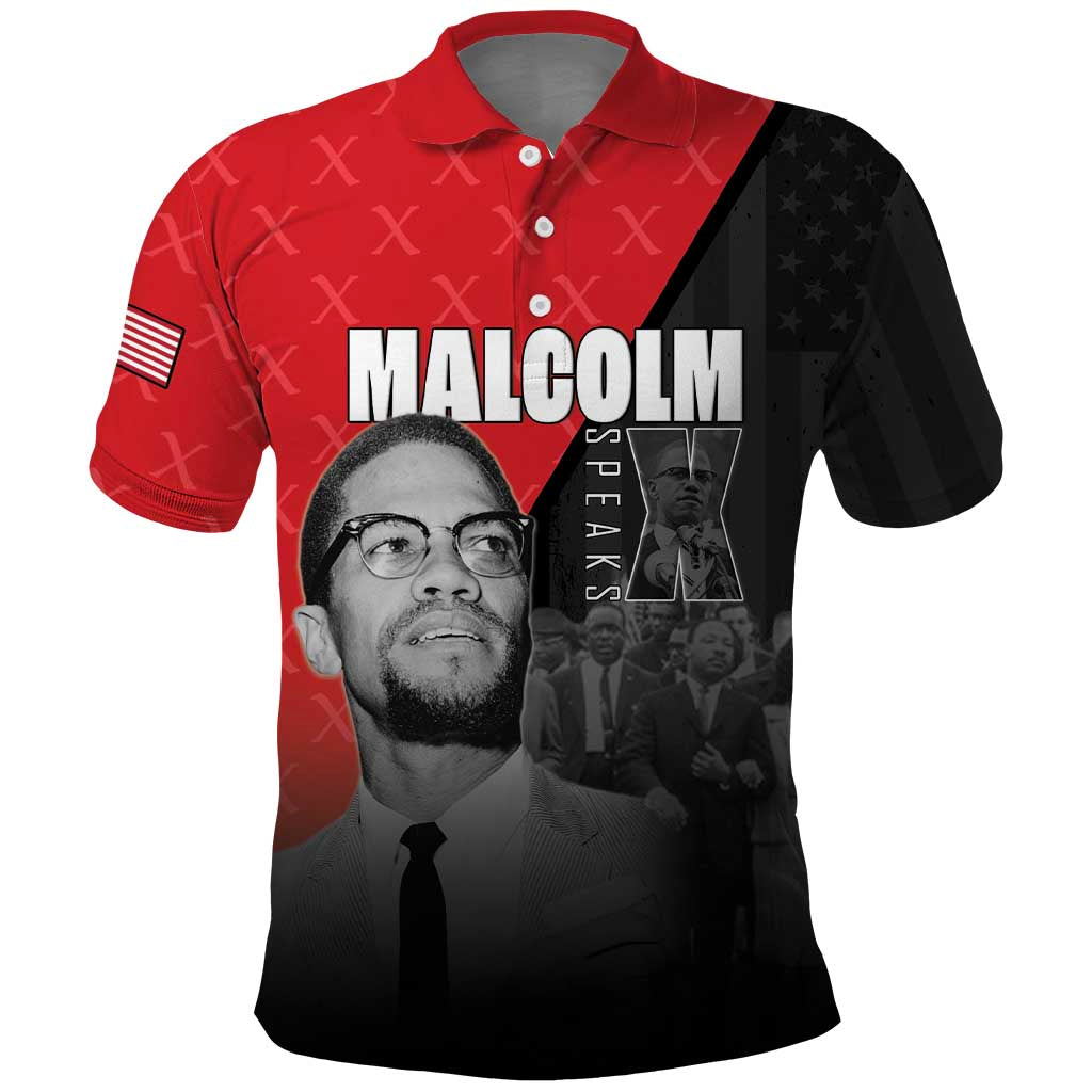 Malcolm X Speaks Polo Shirt Legacy of the Civil Rights Leaders LT15