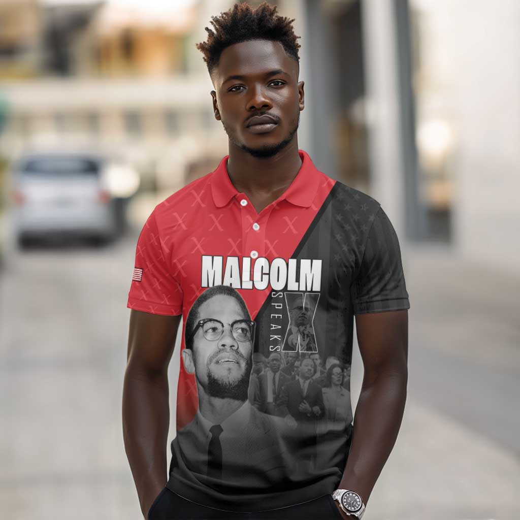 Malcolm X Speaks Polo Shirt Legacy of the Civil Rights Leaders - African Pride