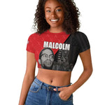 Malcolm X Speaks Raglan Cropped T shirt Legacy of the Civil Rights Leaders - African Pride