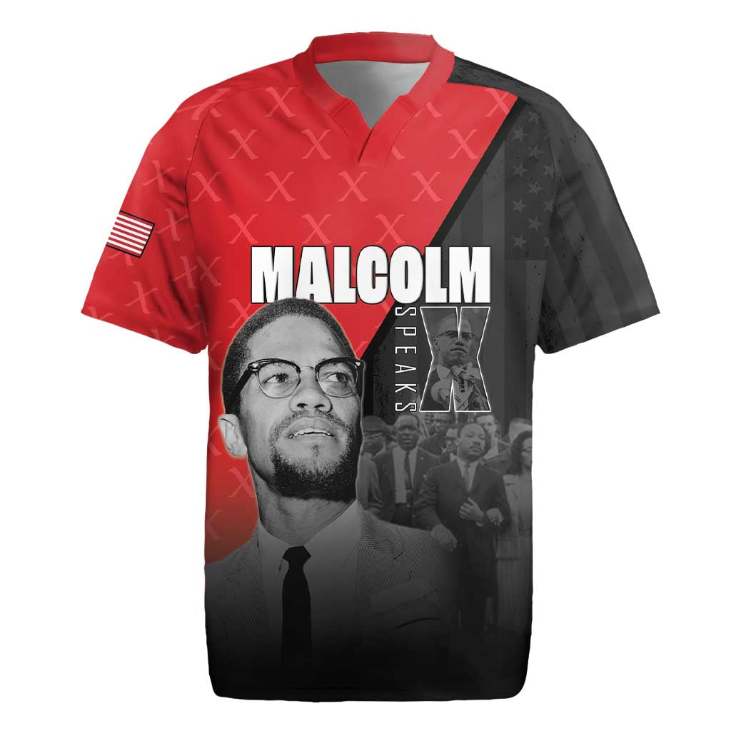 Malcolm X Speaks Rugby Jersey Legacy of the Civil Rights Leaders - African Pride