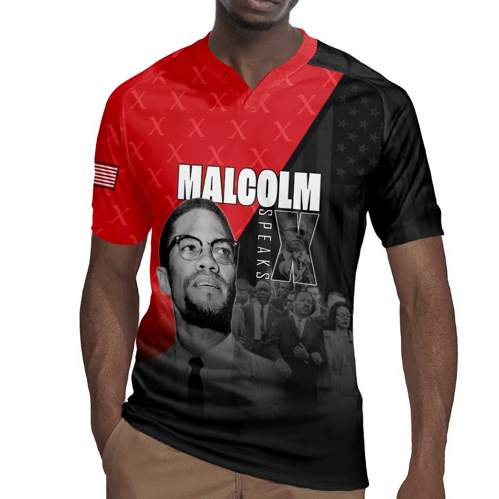 Malcolm X Speaks Rugby Jersey Legacy of the Civil Rights Leaders - African Pride
