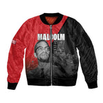 Malcolm X Speaks Sleeve Zip Bomber Jacket Legacy of the Civil Rights Leaders - African Pride