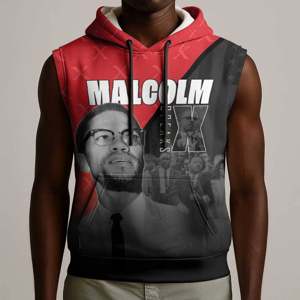 Malcolm X Speaks Sleeveless Hoodie Legacy of the Civil Rights Leaders - African Pride