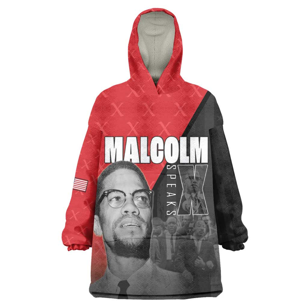 Malcolm X Speaks Wearable Blanket Hoodie Legacy of the Civil Rights Leaders - African Pride