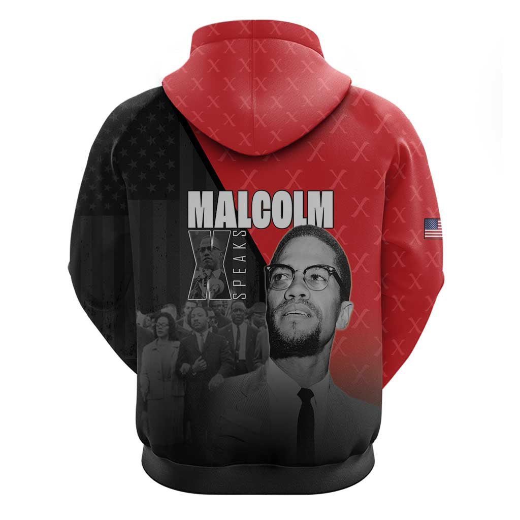Malcolm X Speaks Zip Hoodie Legacy of the Civil Rights Leaders - African Pride