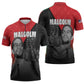 African America Heroes Zipper Polo Shirt Malcolm X Speaks