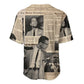 Malcolm X Vintage Newspaper Print Style Baseball Jersey LT15