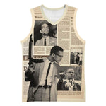 Malcolm X Vintage Newspaper Print Style Basketball Jersey - African Pride