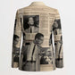 Malcolm X Blazer Vintage Newspaper Print Style
