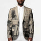 Malcolm X Blazer Vintage Newspaper Print Style