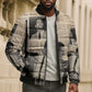 Malcolm X Bomber Puffer Jacket Vintage Newspaper Print Style