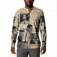 Malcolm X Button Sweatshirt Vintage Newspaper Print Style