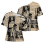Malcolm X Cross Shoulder Shirt Vintage Newspaper Print Style