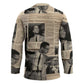 Malcolm X Hockey Jersey Vintage Newspaper Print Style