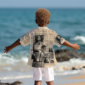 Malcolm X Vintage Newspaper Print Style Kid Hawaiian Shirt - African Pride