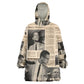 Malcolm X Vintage Newspaper Print Style Kid Wearable Blanket Hoodie - African Pride