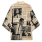 Malcolm X Kimono Vintage Newspaper Print Style