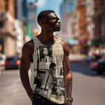 Malcolm X Vintage Newspaper Print Style Men Tank Top - African Pride