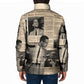Malcolm X Padded Jacket Vintage Newspaper Print Style