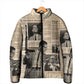 Malcolm X Padded Jacket Vintage Newspaper Print Style