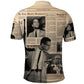 Malcolm X Vintage Newspaper Print Style Polo Shirt - African Pride