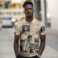 Malcolm X Vintage Newspaper Print Style Polo Shirt - African Pride