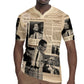 Malcolm X Vintage Newspaper Print Style Rugby Jersey - African Pride