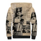 Malcolm X Vintage Newspaper Print Style Sherpa Hoodie - African Pride