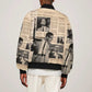 Malcolm X Vintage Newspaper Print Style Sleeve Zip Bomber Jacket - African Pride