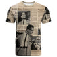 Malcolm X Vintage Newspaper Print Style T shirt LT15