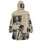 Malcolm X Vintage Newspaper Print Style Wearable Blanket Hoodie - African Pride
