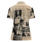 Malcolm X Vintage Newspaper Print Style Women Polo Shirt LT15
