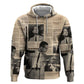 Malcolm X Vintage Newspaper Print Style Zip Hoodie - African Pride