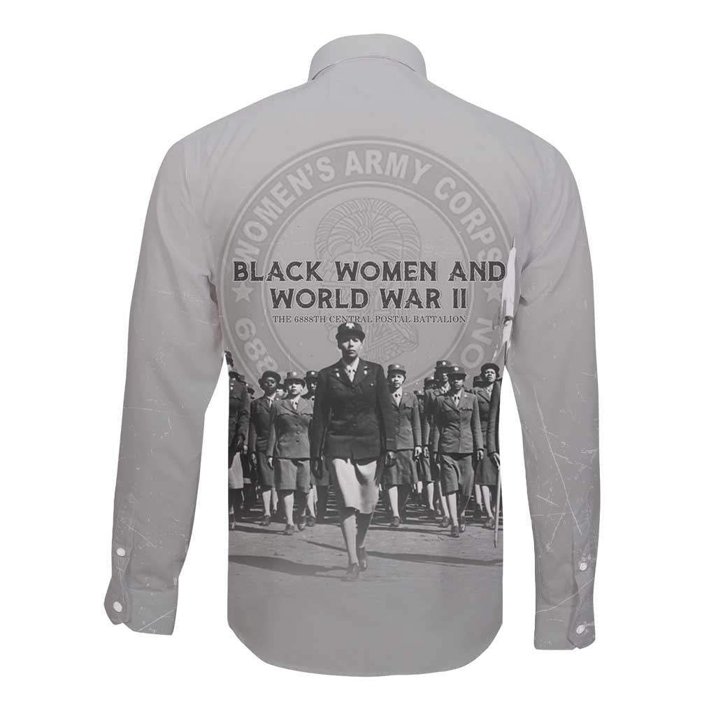 Black Women of World War II Long Sleeve Button Shirt 6888th Central Postal Directory Battalion