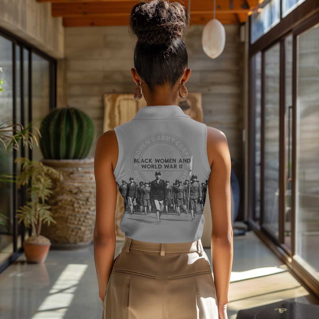Black Women of World War II Women Sleeveless Polo Shirt 6888th Central Postal Directory Battalion