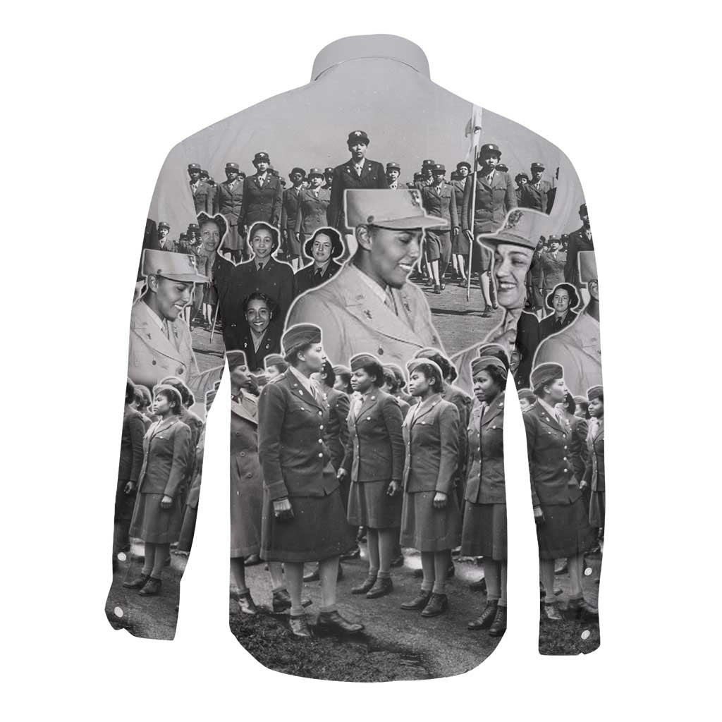 Six Triple Eight Long Sleeve Button Shirt Women of the Womens Army Corps